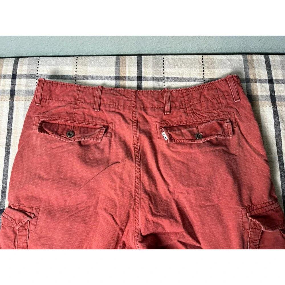 Levi’s Men’s Cargo Shorts Size 34 Rust/Red 100% Cotton Workwear Pockets